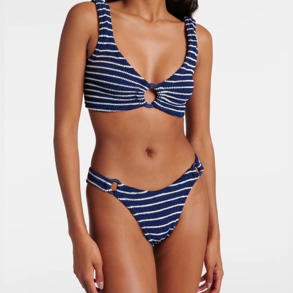 NWT Hunza g Hallie bikini stripe in navy/white - Picture 5 of 8